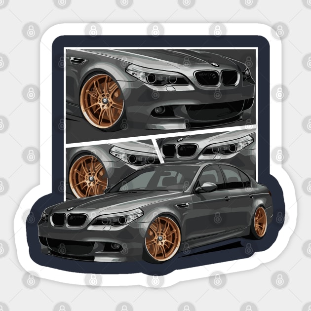 BMW M5 E60 Classic Sticker by Cruise Dresses